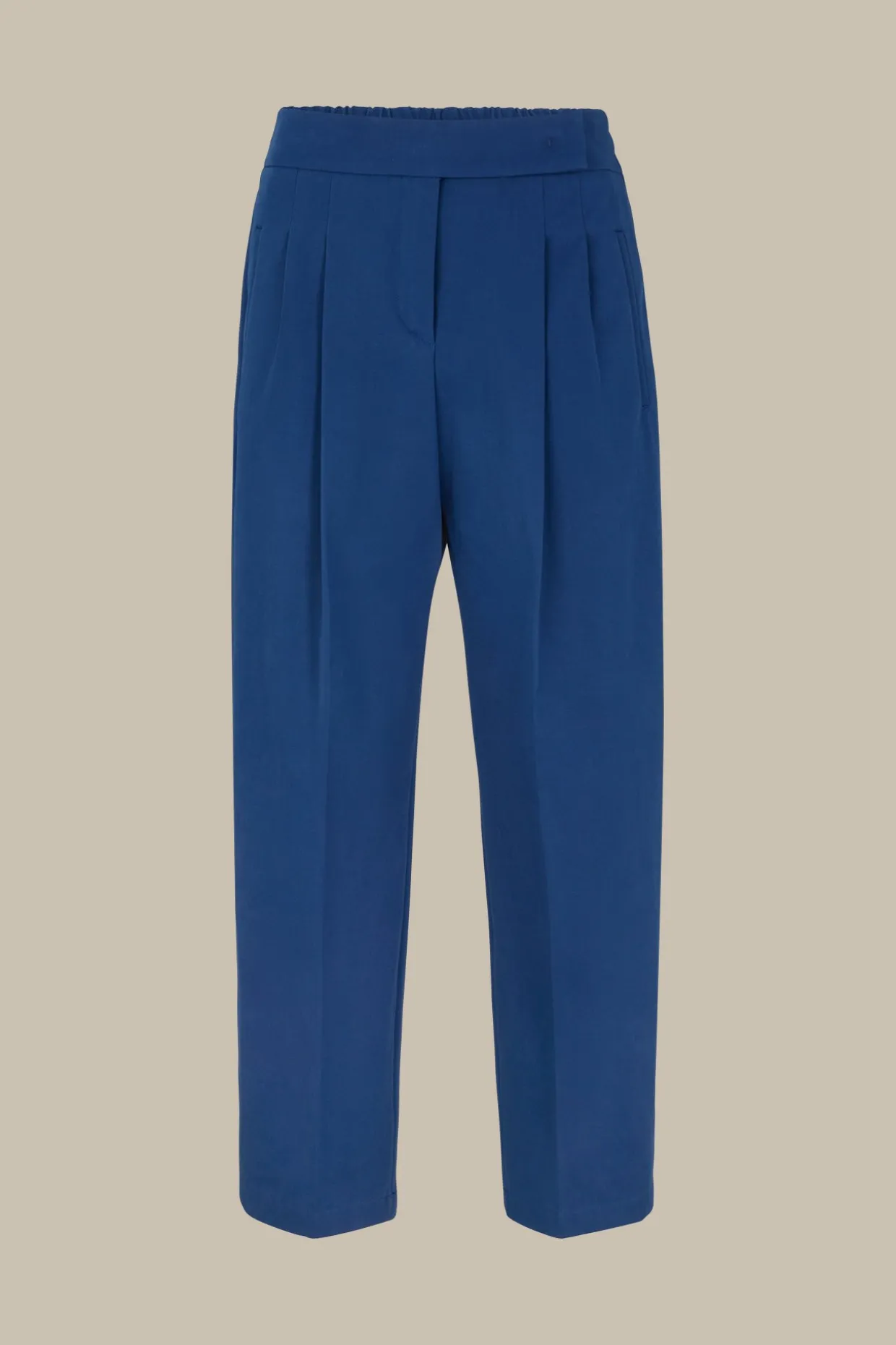 Baumwoll-Gabardine-Bundfalten-Hose In
