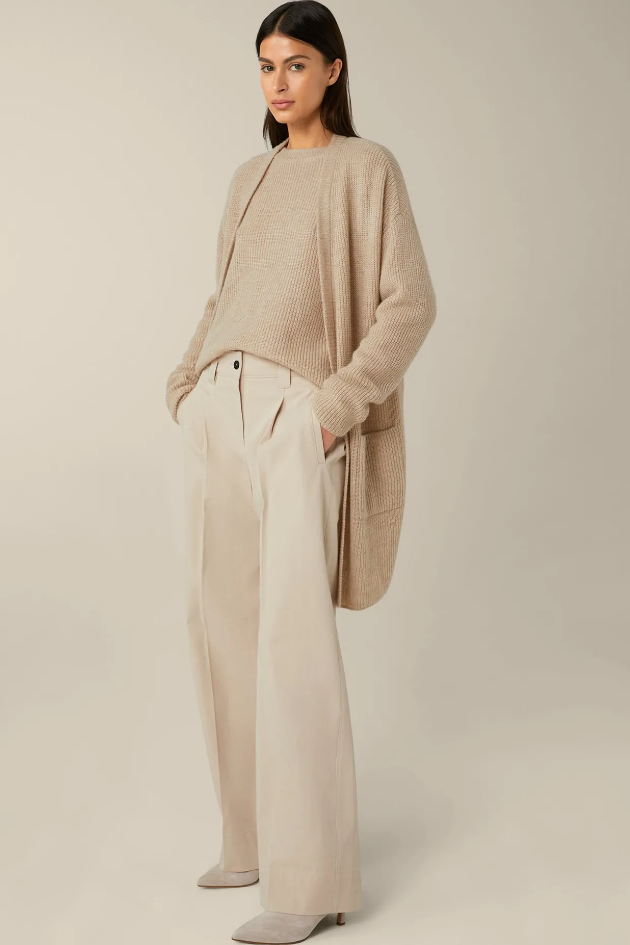 Baumwoll-Gabardine-Marlene-Hose In