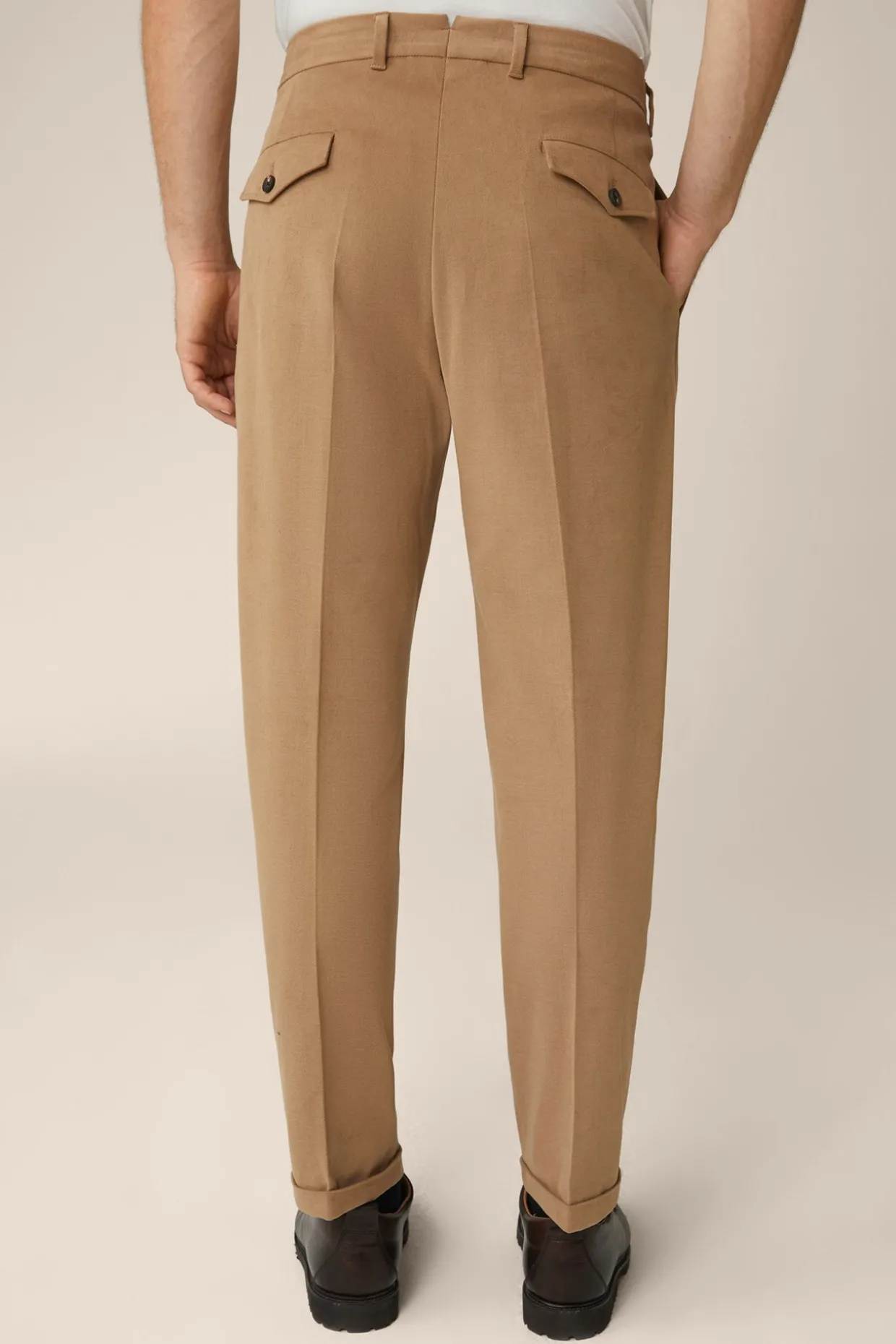 Baumwollmix-Hose Serpo In Camel-Braun