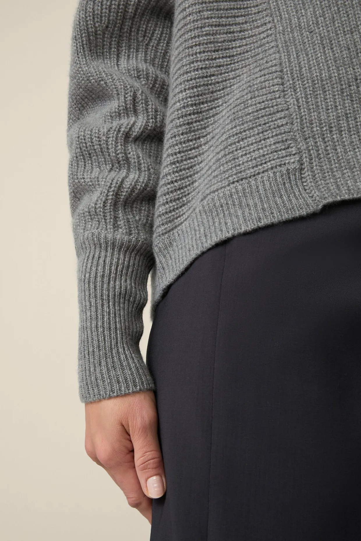 Cashmere-Cardigan In Grau Melange