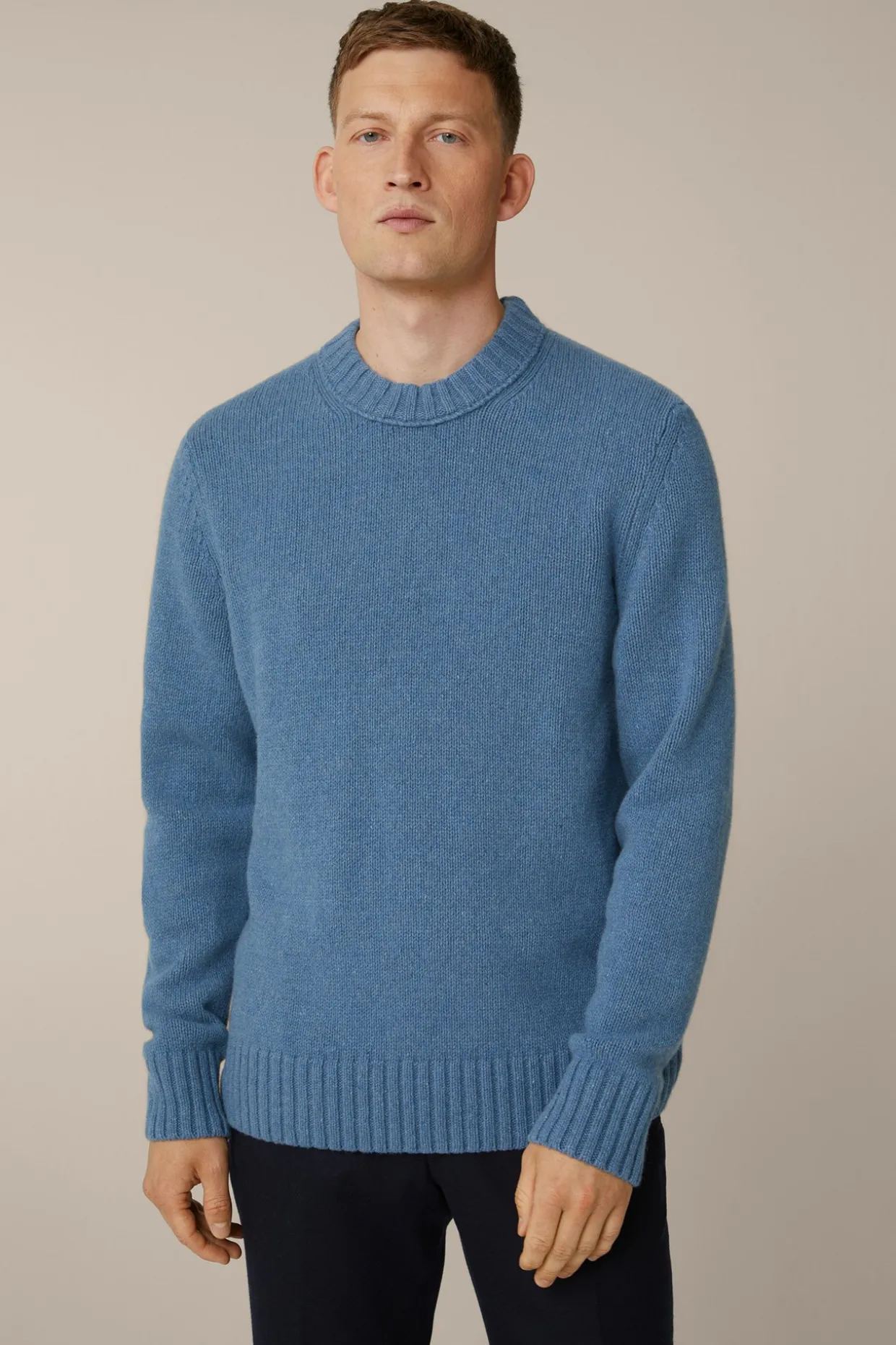 Cashmere-Strick-Rundhals-Pullover Ecosio In