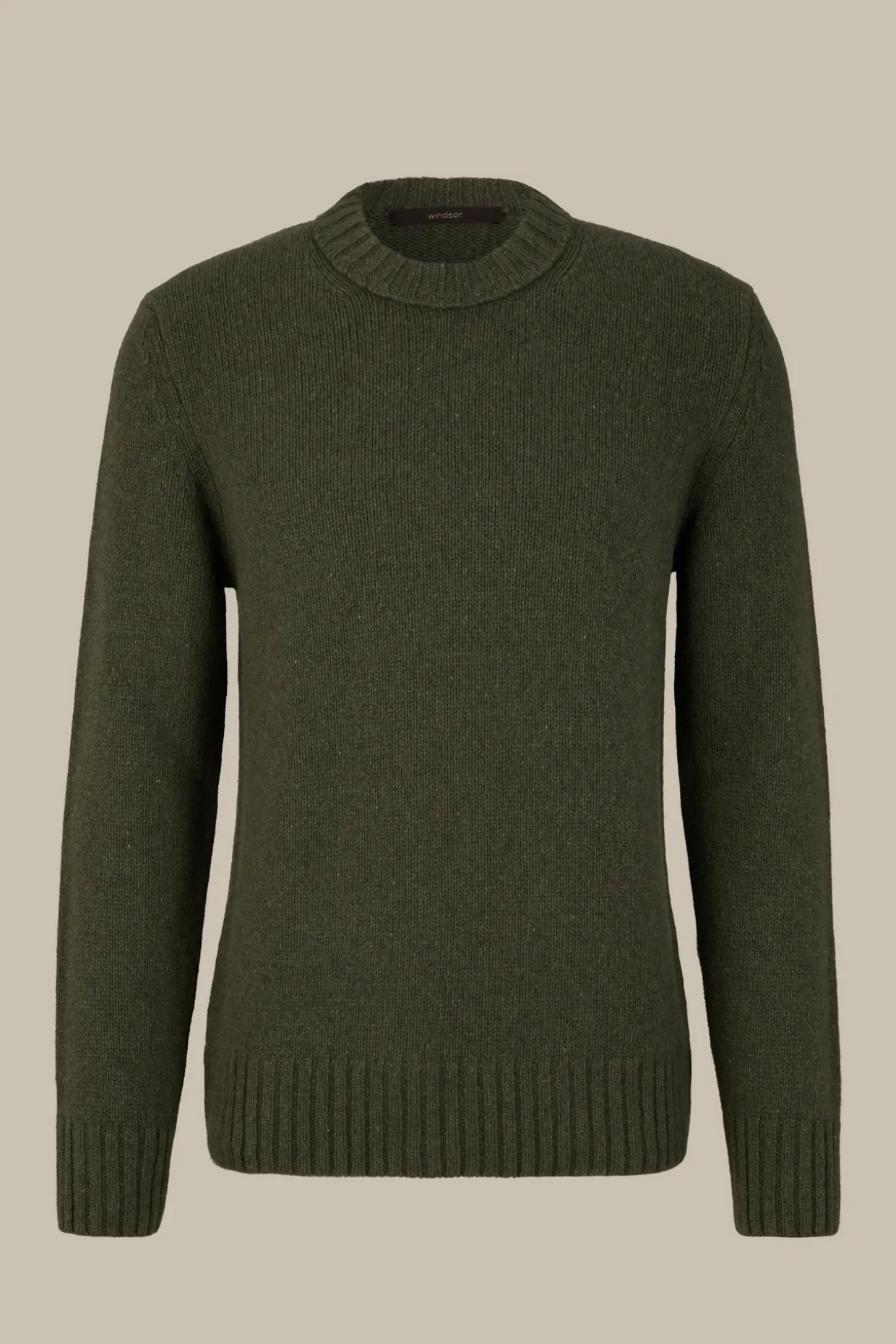 Cashmere-Strick-Rundhals-Pullover Ecosio In Olive