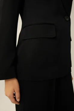Crepe-Blazer Mit Breitem Revers In