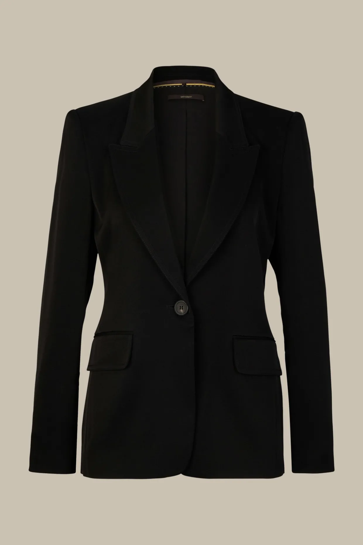Crepe-Blazer Mit Breitem Revers In