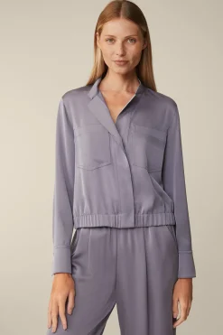Crepe-Blouson In