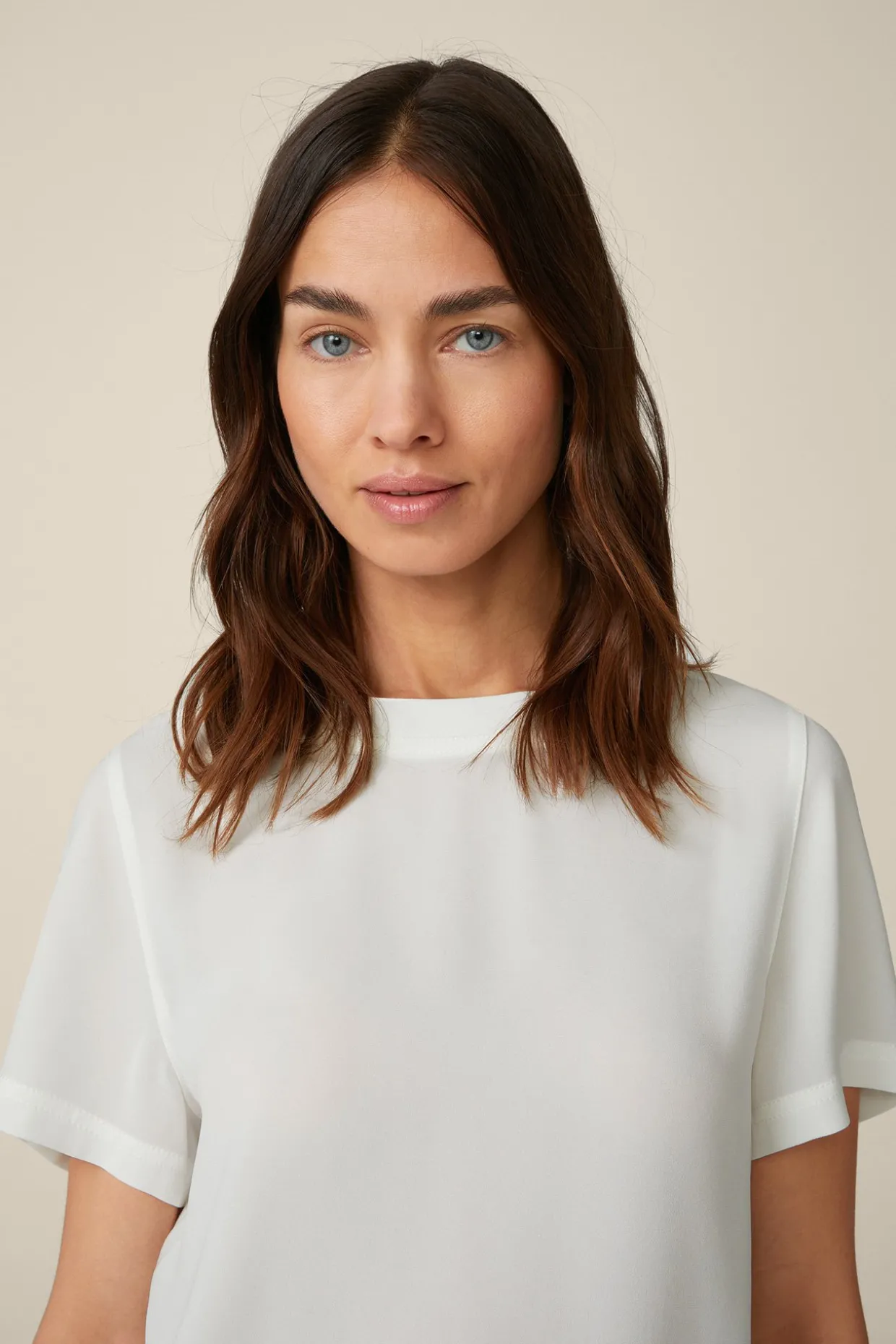 Crepe-Blusen-Shirt In
