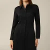 Crepe-Hemdblusen-Kleid In