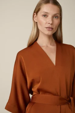 Crepe-Kleid In Midi-Lange In