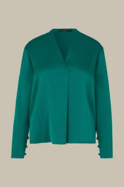 Crepe-Langarm-Bluse In