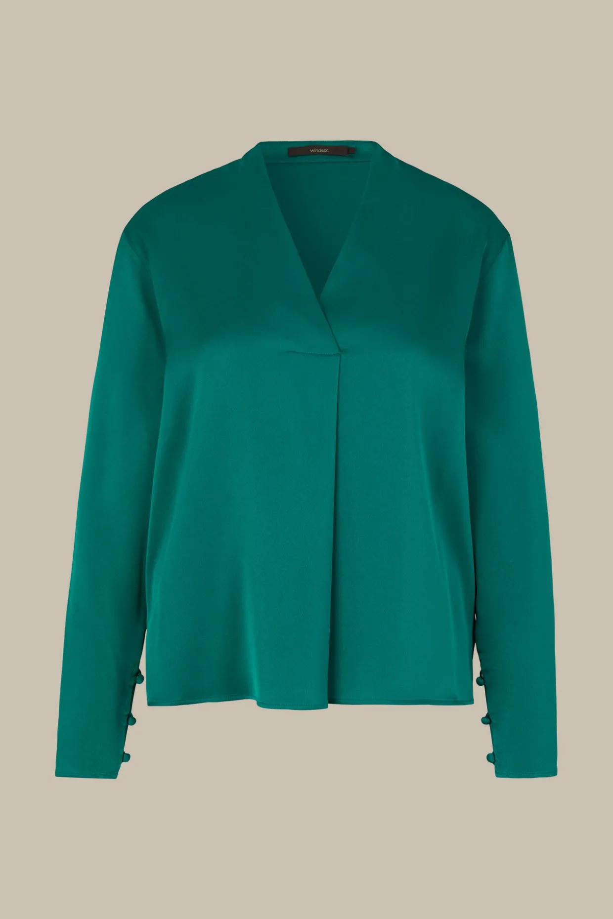 Crepe-Langarm-Bluse In