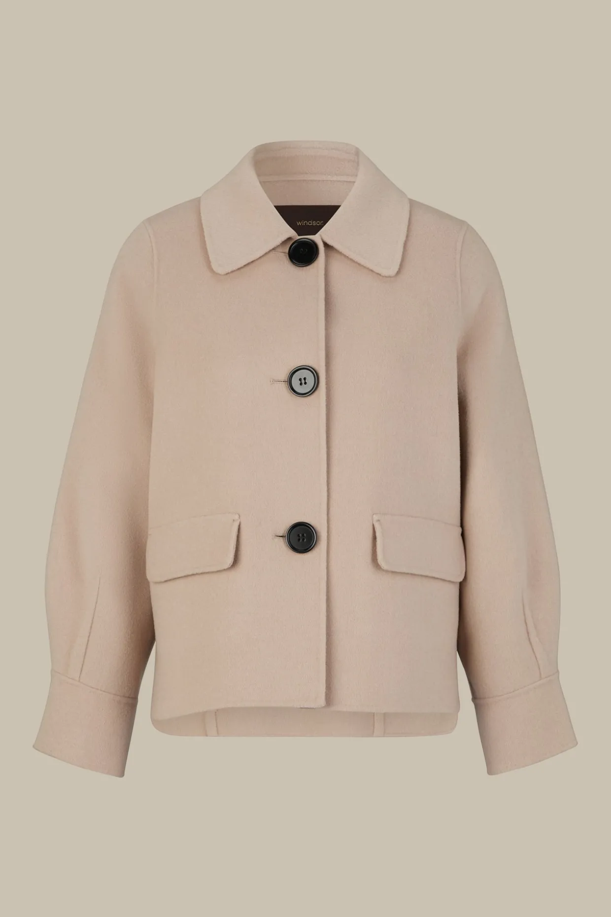 Double-Wollmix-Cape-Jacke Mit Cashmere In