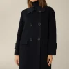 Double-Wollmix-Doppelreiher-Mantel Mit Cashmere In