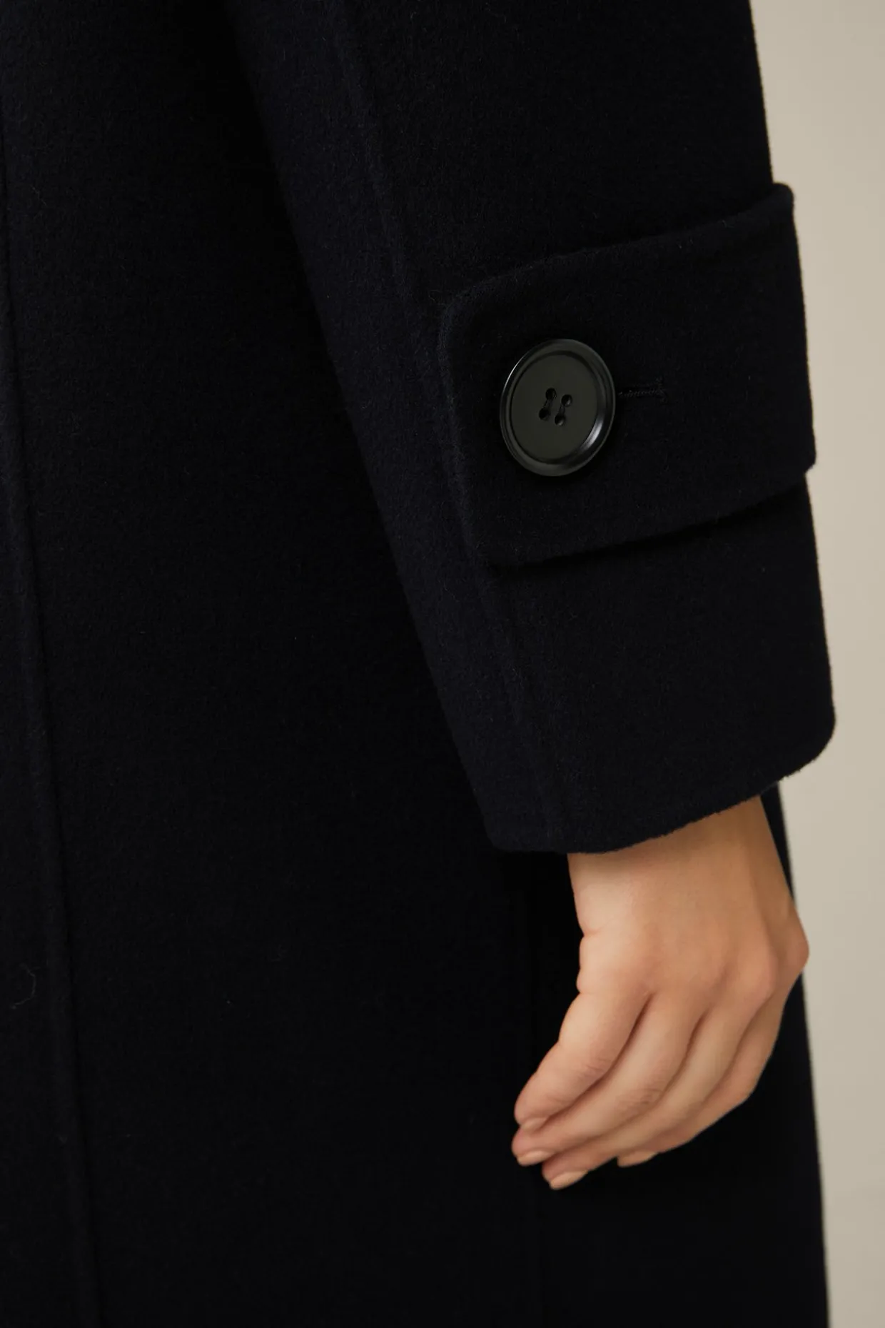 Double-Wollmix-Doppelreiher-Mantel Mit Cashmere In