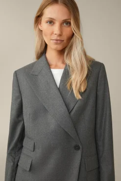 Flanell-Doppelreiher-Blazer In