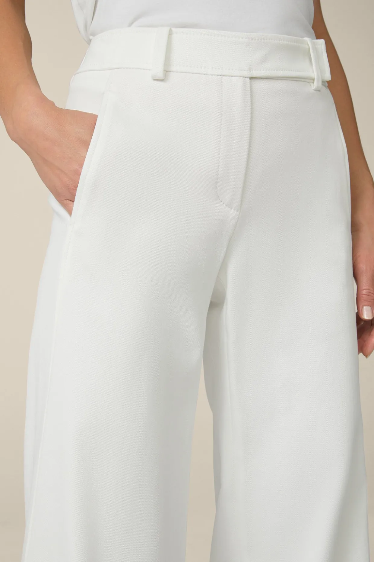 Gabardine-Palazzo-Hose In