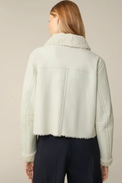 Lammfell-Wende-Biker-Jacke In