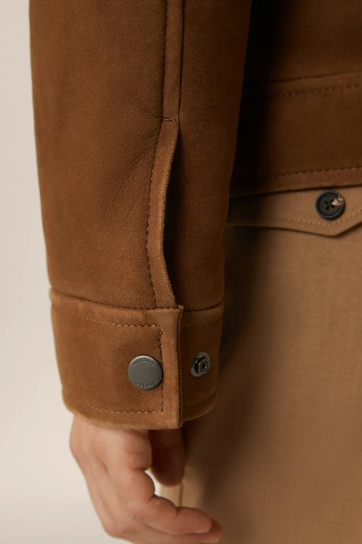 Lamm-Velours-Lederjacke Rapallo Mit Hemdkragen In