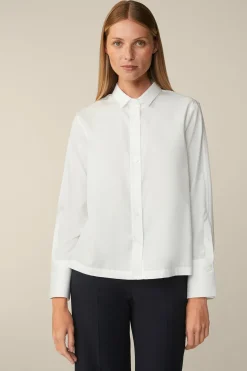Popeline-Baumwoll-Hemd-Bluse In