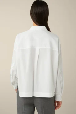 Popeline-Baumwoll-Oversize-Hemd-Bluse In