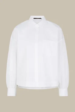 Popeline-Baumwoll-Oversize-Hemd-Bluse In