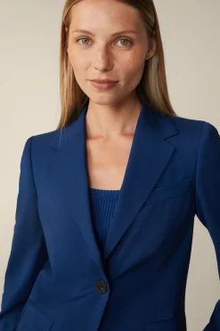 Schurwoll-Blazer Mit Pagodenschulter In