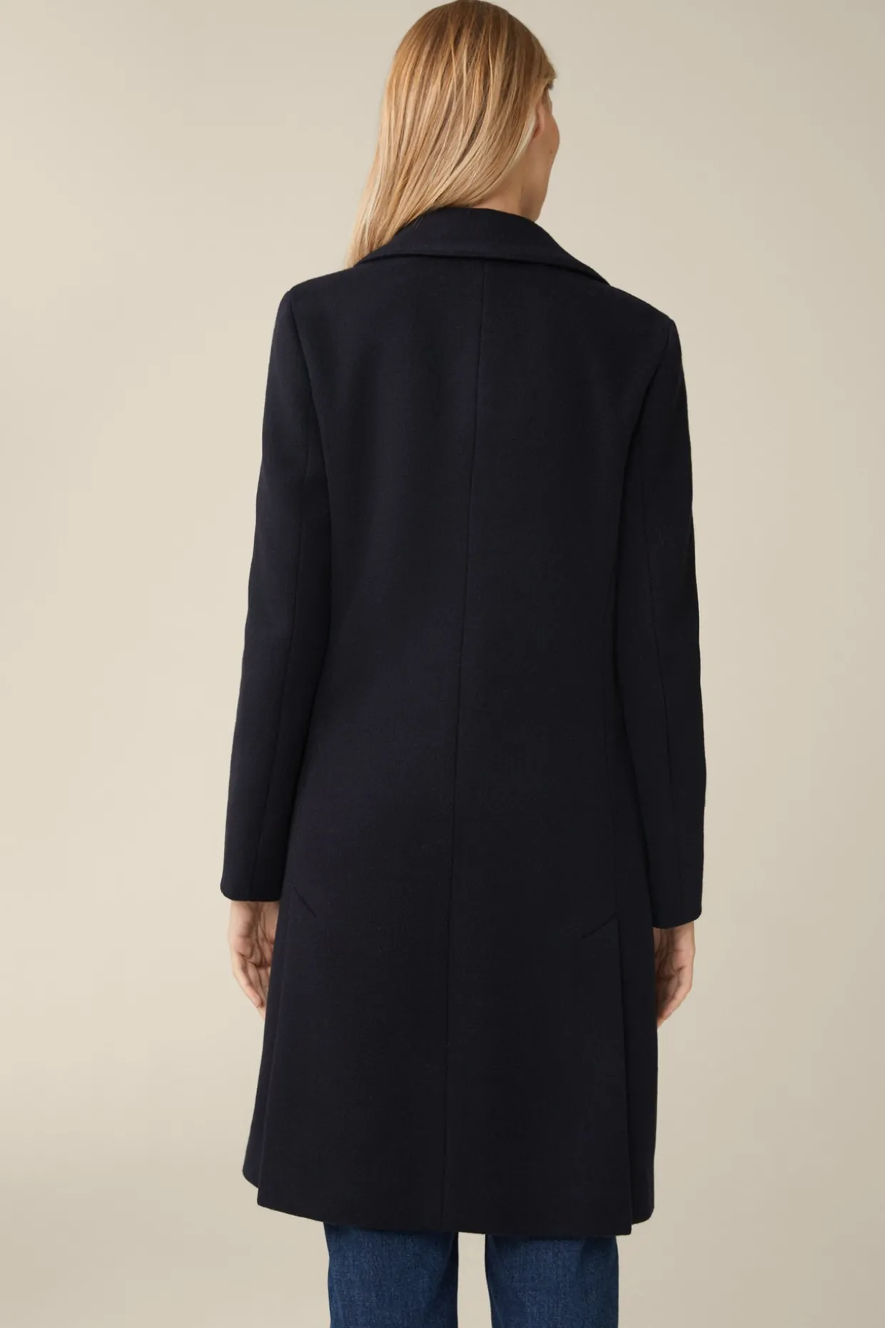 Schurwoll-Caban-Mantel Mit Cashmere In
