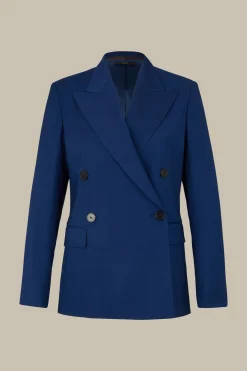Schurwoll-Doppelreiher-Blazer In