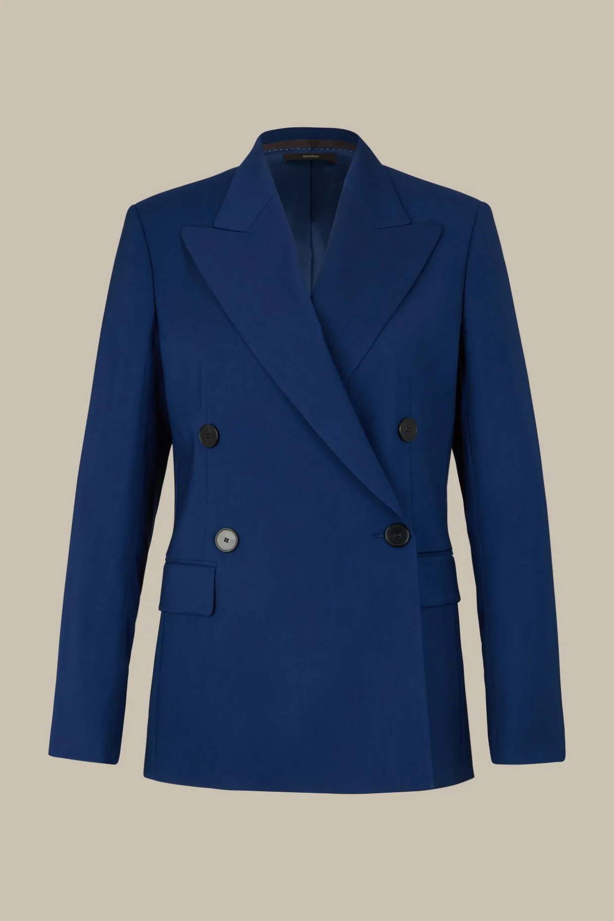 Schurwoll-Doppelreiher-Blazer In