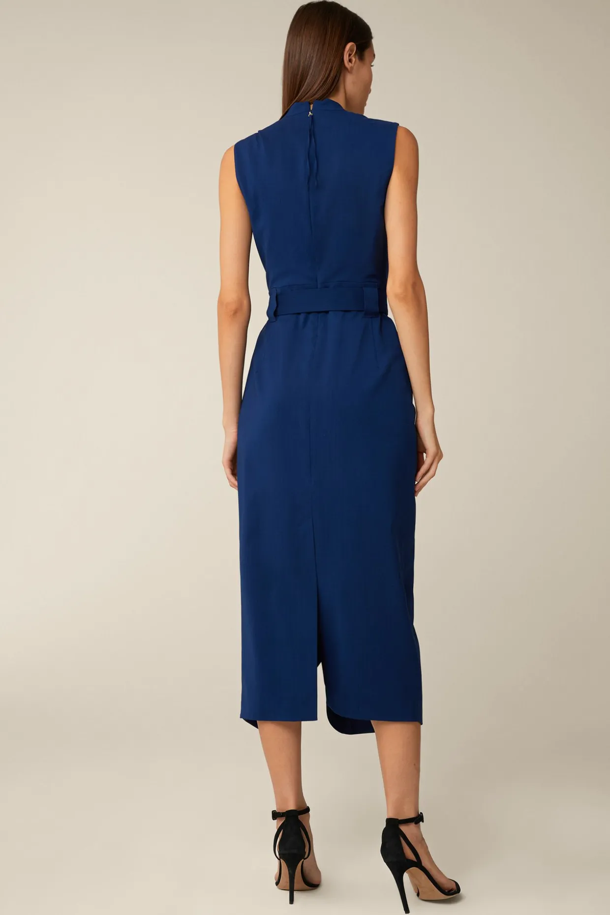 Schurwoll-Etui-Kleid In Midi-Lange In