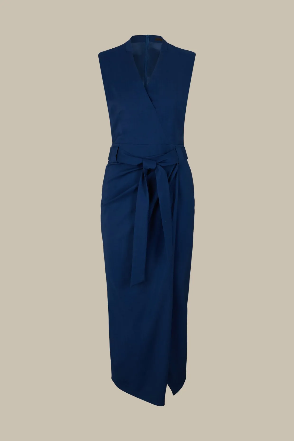 Schurwoll-Etui-Kleid In Midi-Lange In