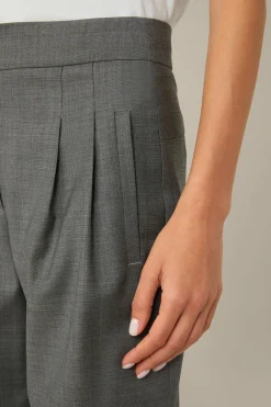 Schurwoll-Marlene-Hose Mit Bundfalte In