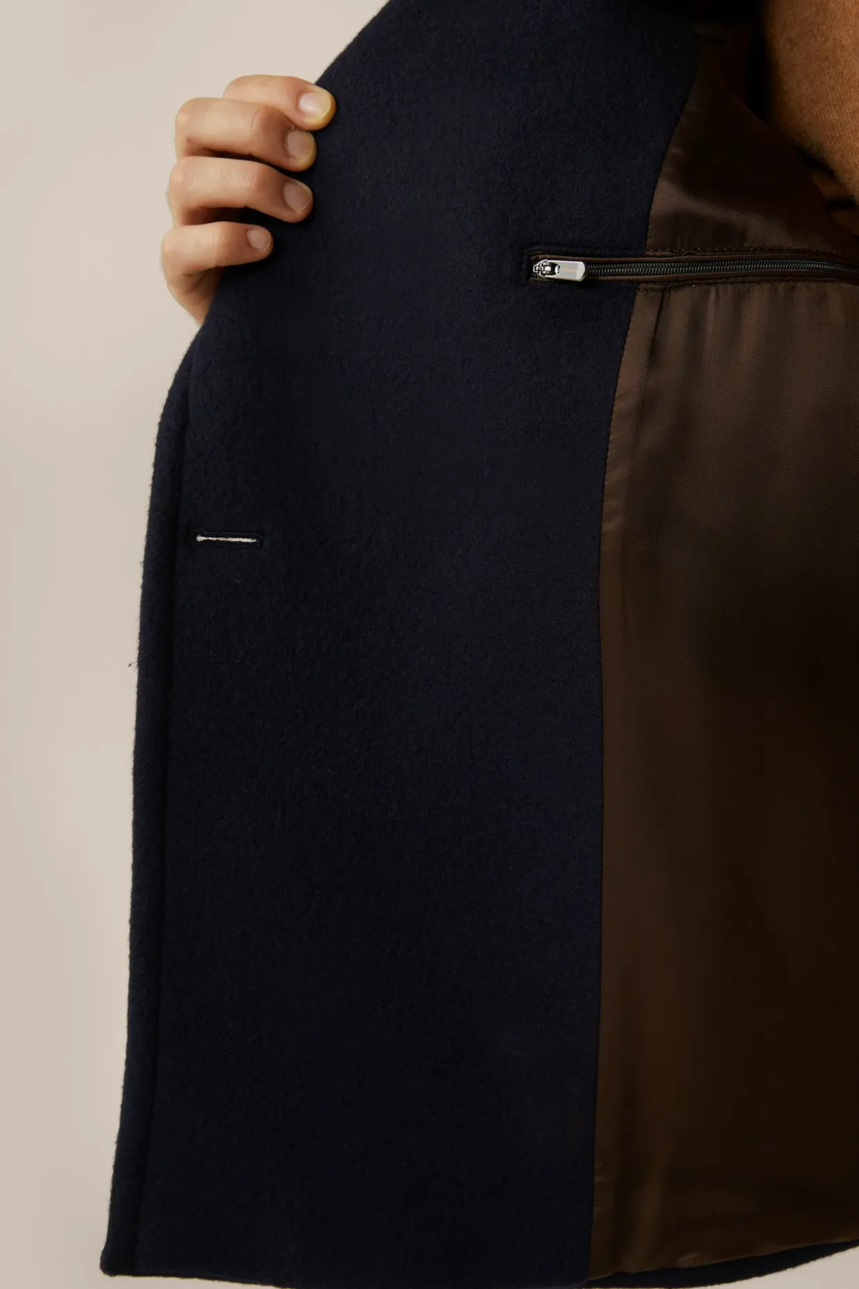 Schurwollmix-Caban-Jacke Cabon Mit Reverskragen In