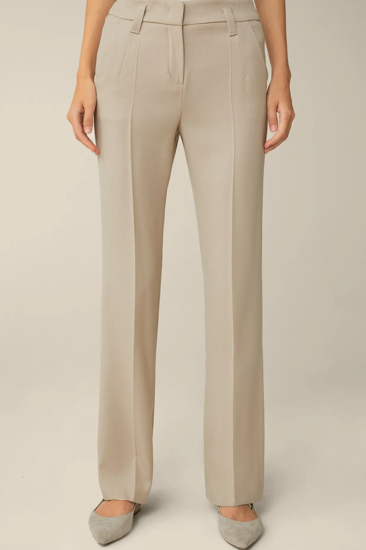 Schurwollmix-Twill-Marlene-Hose In