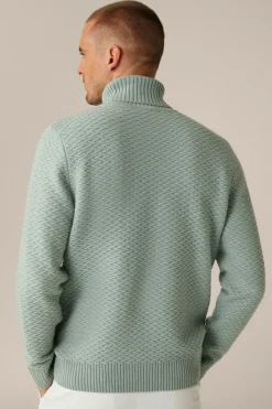 Schurwoll-Rollkragen-Pullover Amilo Mit Cashmere In Strukturiert