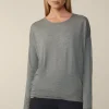 Schurwoll-Seidenmix-Pullover In