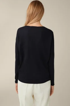 Schurwoll-Seidenmix-Pullover In