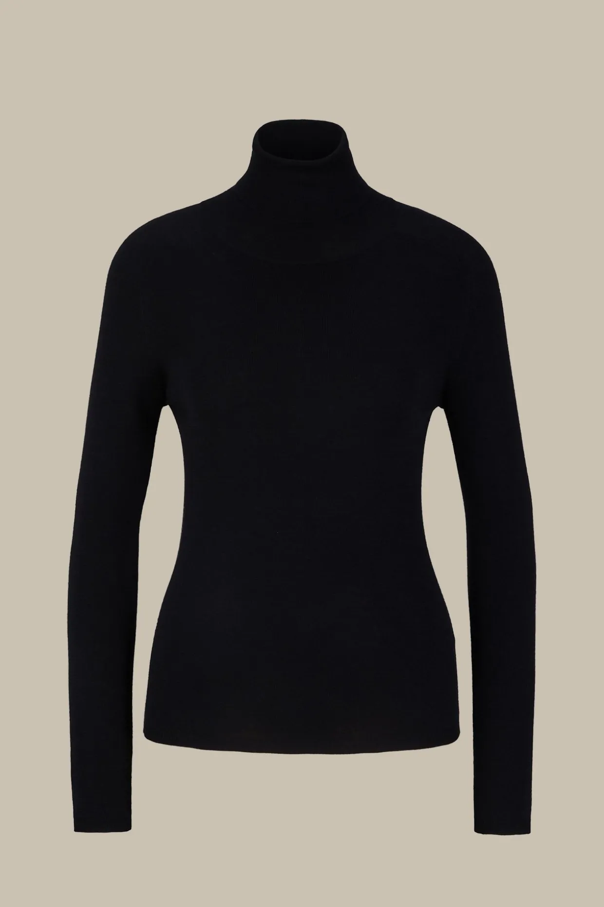 Schurwoll-Seidenmix-Rollkragen-Pullover In