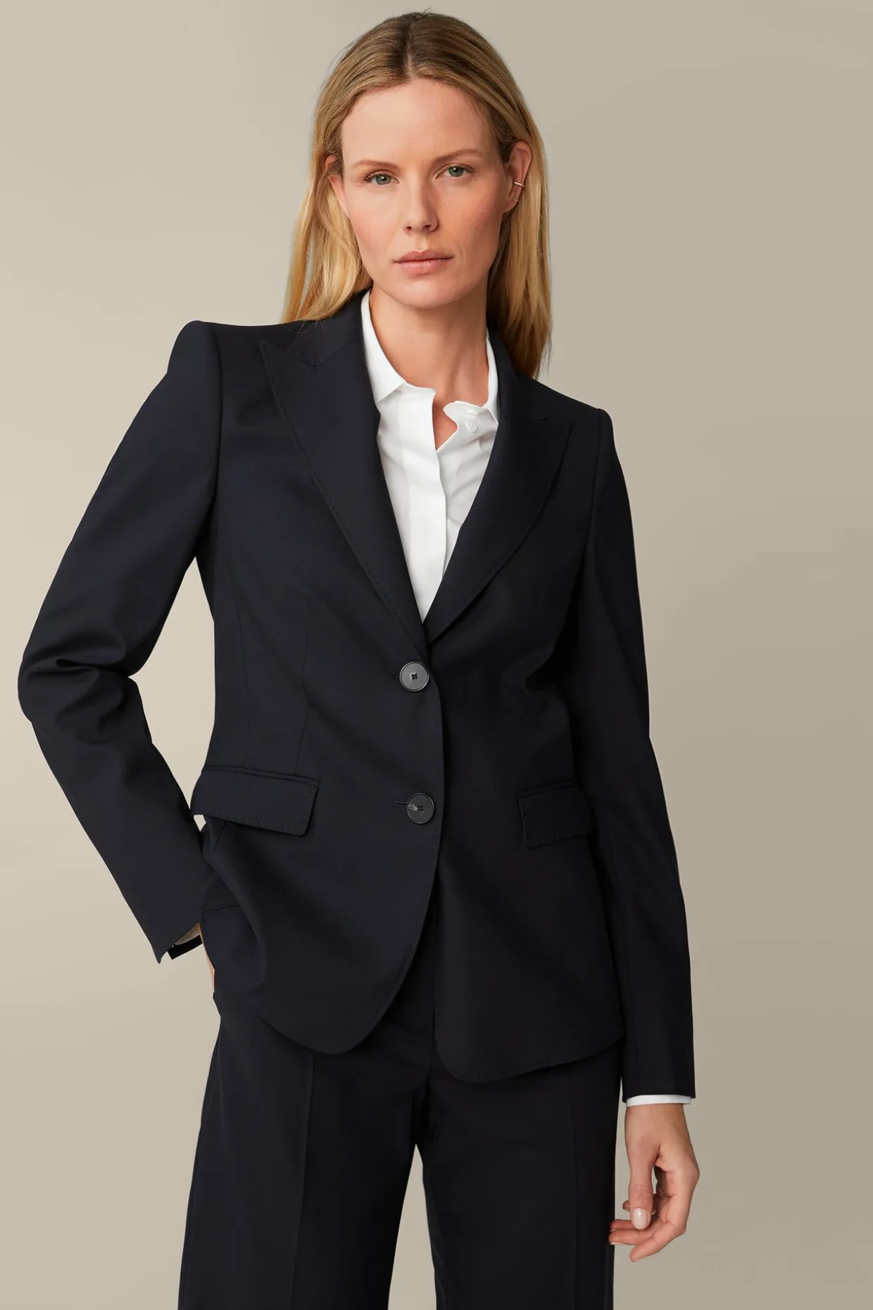 Schurwoll-Stretch-Blazer In