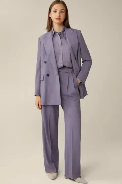 Schurwollstretch-Doppelreiher-Blazer In