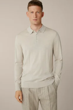 Strick-Poloshirt Nando Mit Seide Und Cashmere In Beige