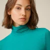 Tencel-Wollstretch-Rollkragen-Shirt In