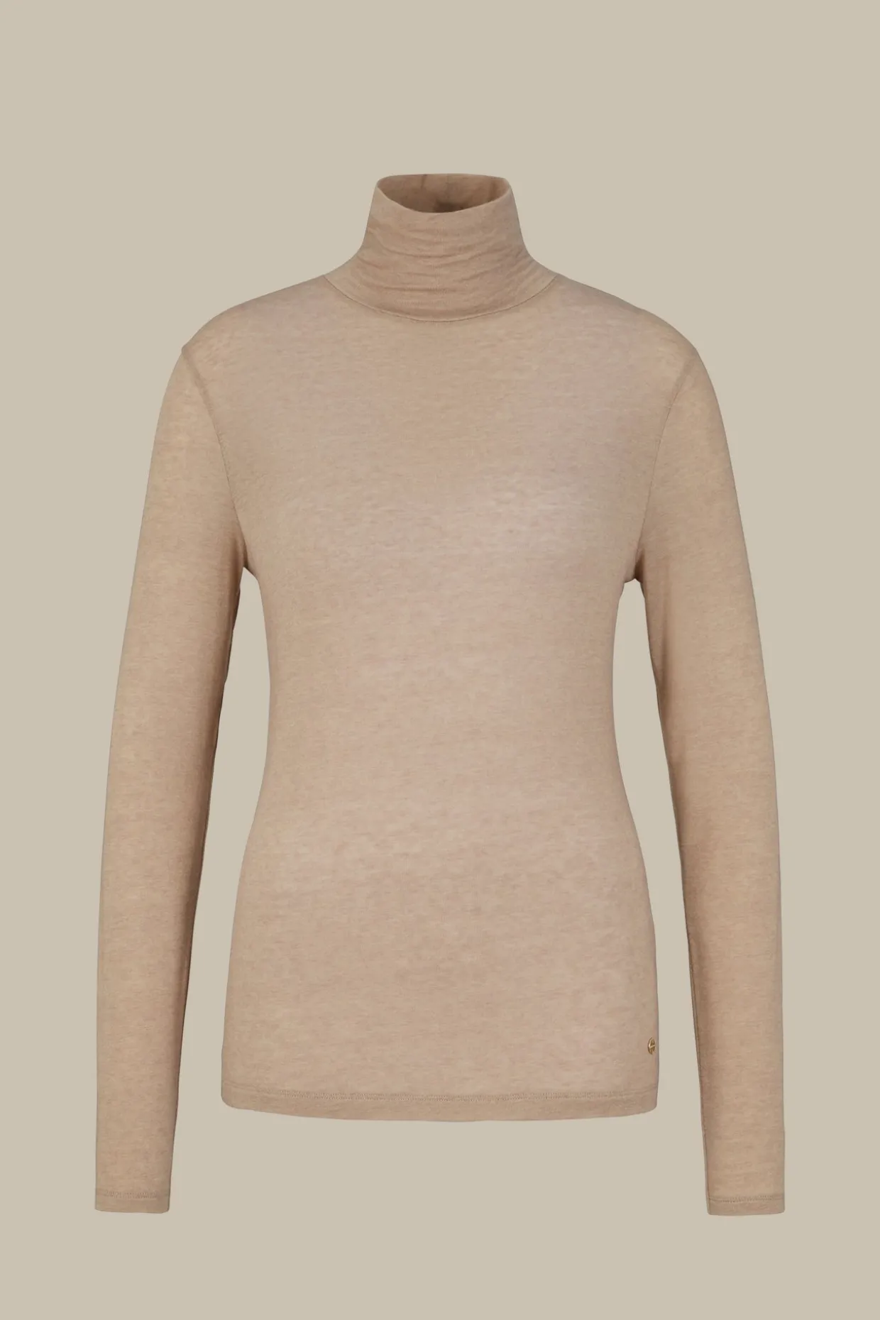 Tencel-Wollstretch-Rollkragen-Shirt In