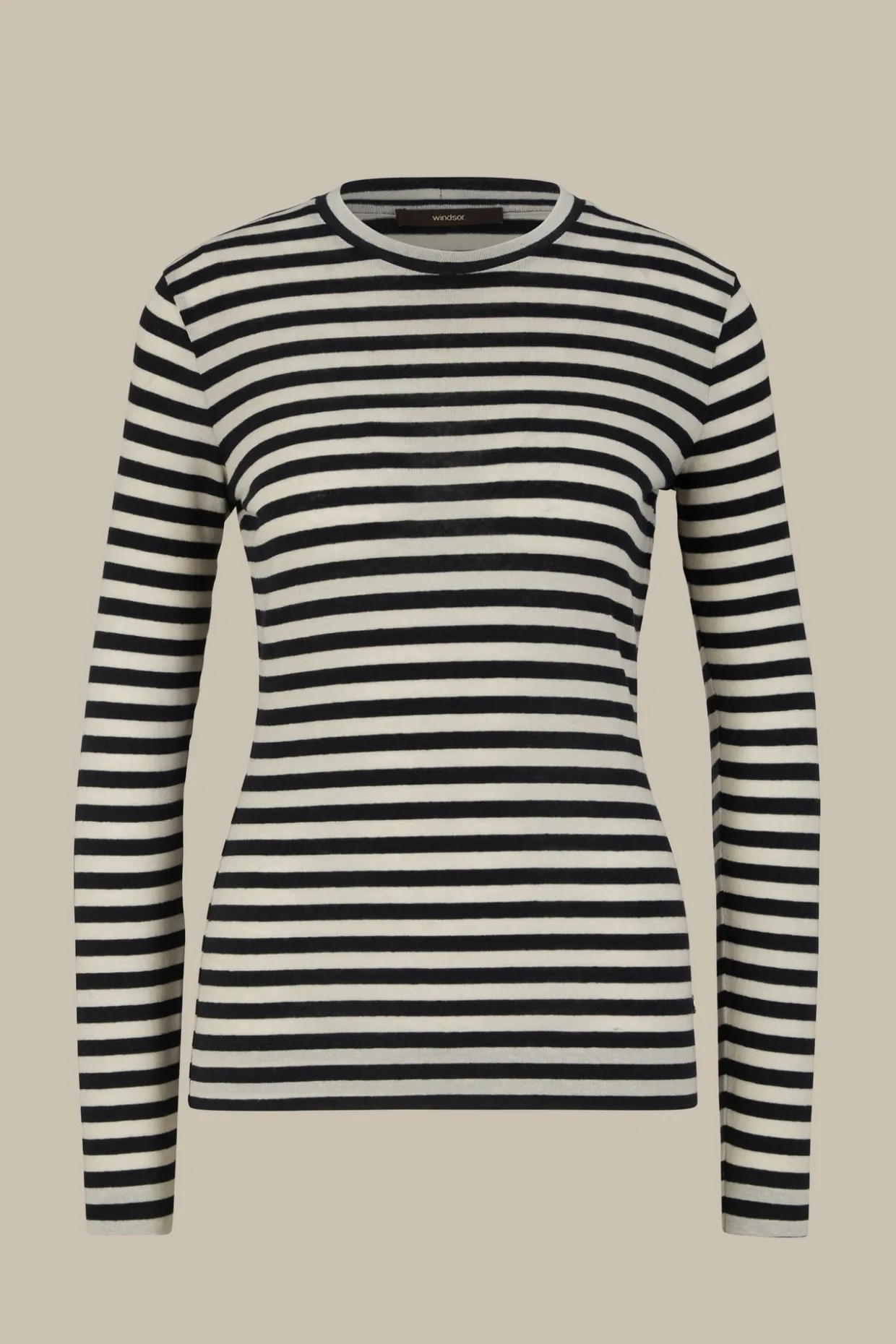 Tencel-Wollstretch-Rundhals-Shirt In