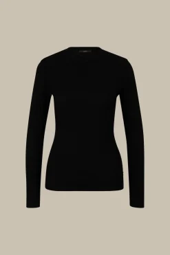 Tencel-Wollstretch-Rundhals-Shirt In