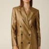 Viskosemix-Doppelreiher-Longblazer Mit Lurex In