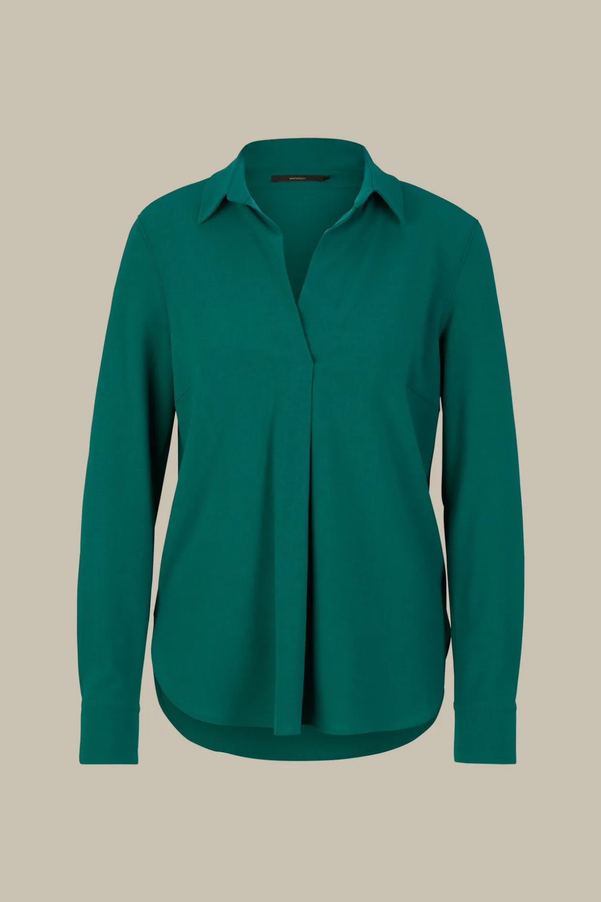 Wollcrepe-Hemdbluse In