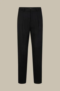 Wolljersey-Bundfalten-Hose In