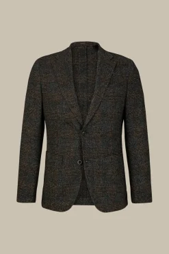 Wollmix-Sakko Giro Mit Seide In Schwarz-Braun Gemustert